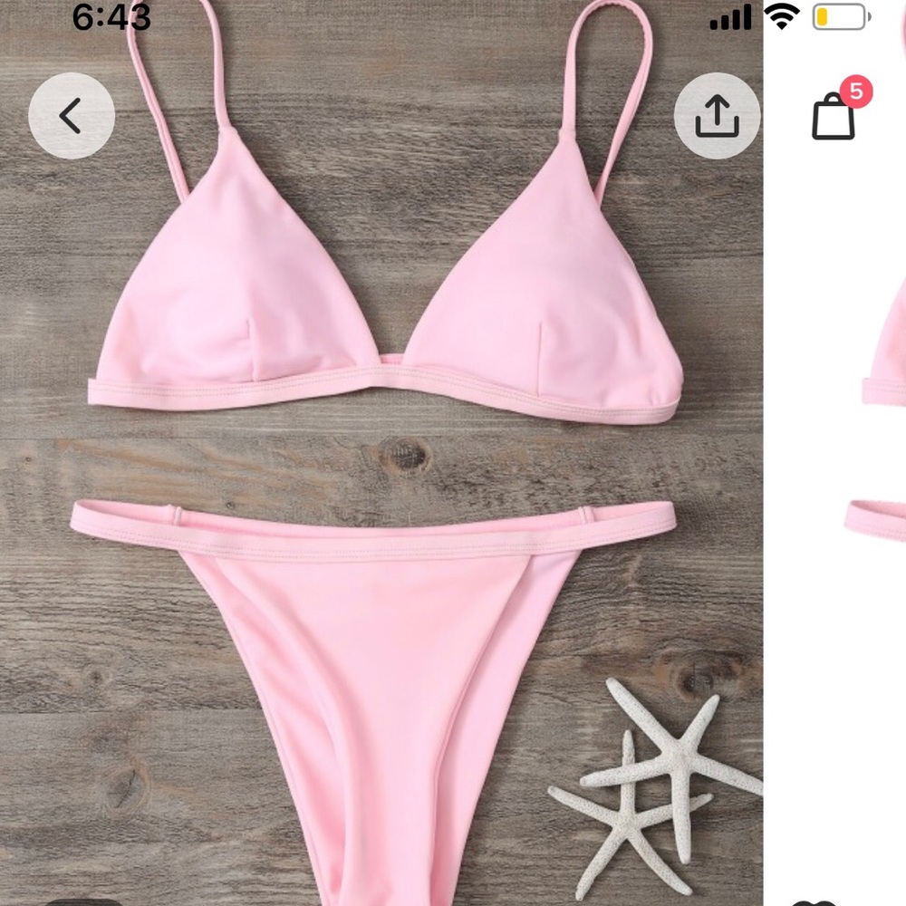 Bright pink cheeky ZAFUL bikini - never worn